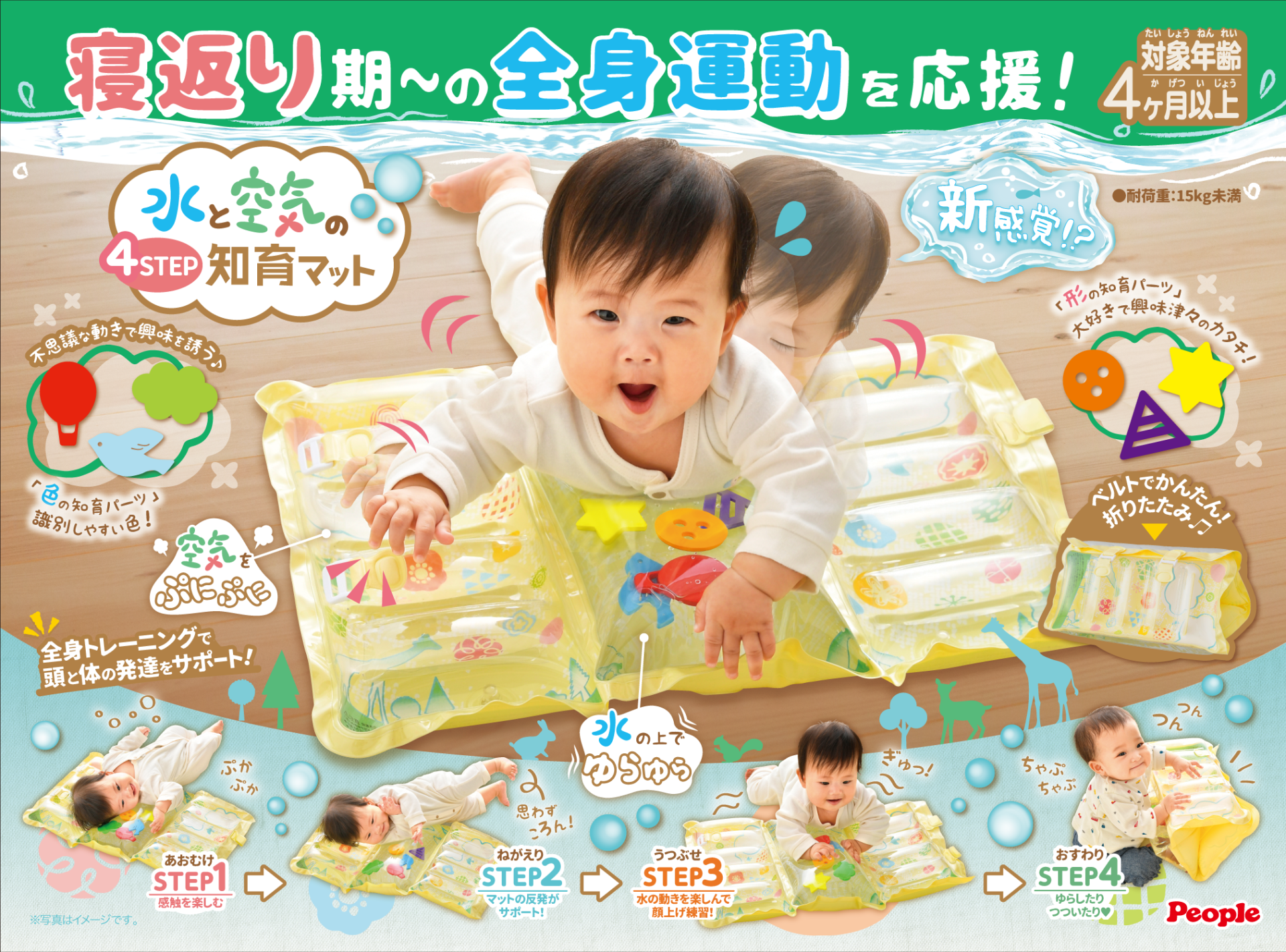 水と空気の4step知育マット おもちゃ 知育おもちゃ 乳幼児玩具メーカー ピープル 水と空気の4step知育マット おもちゃ 知育おもちゃ 乳幼児玩具メーカー ピープル