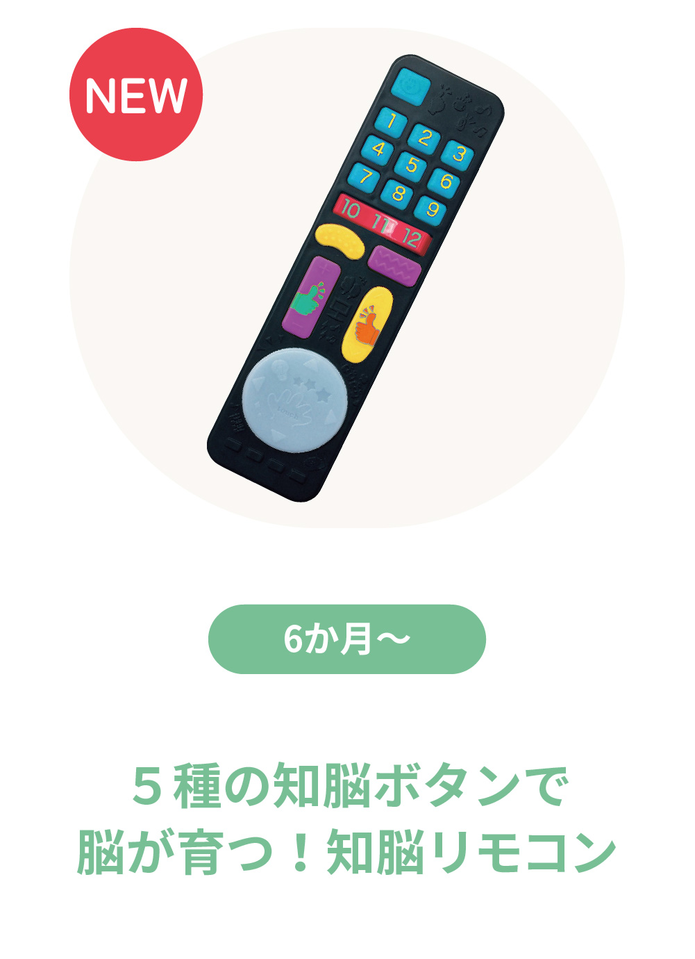 5種の知脳ボタンで脳が育つ！知脳リモコン