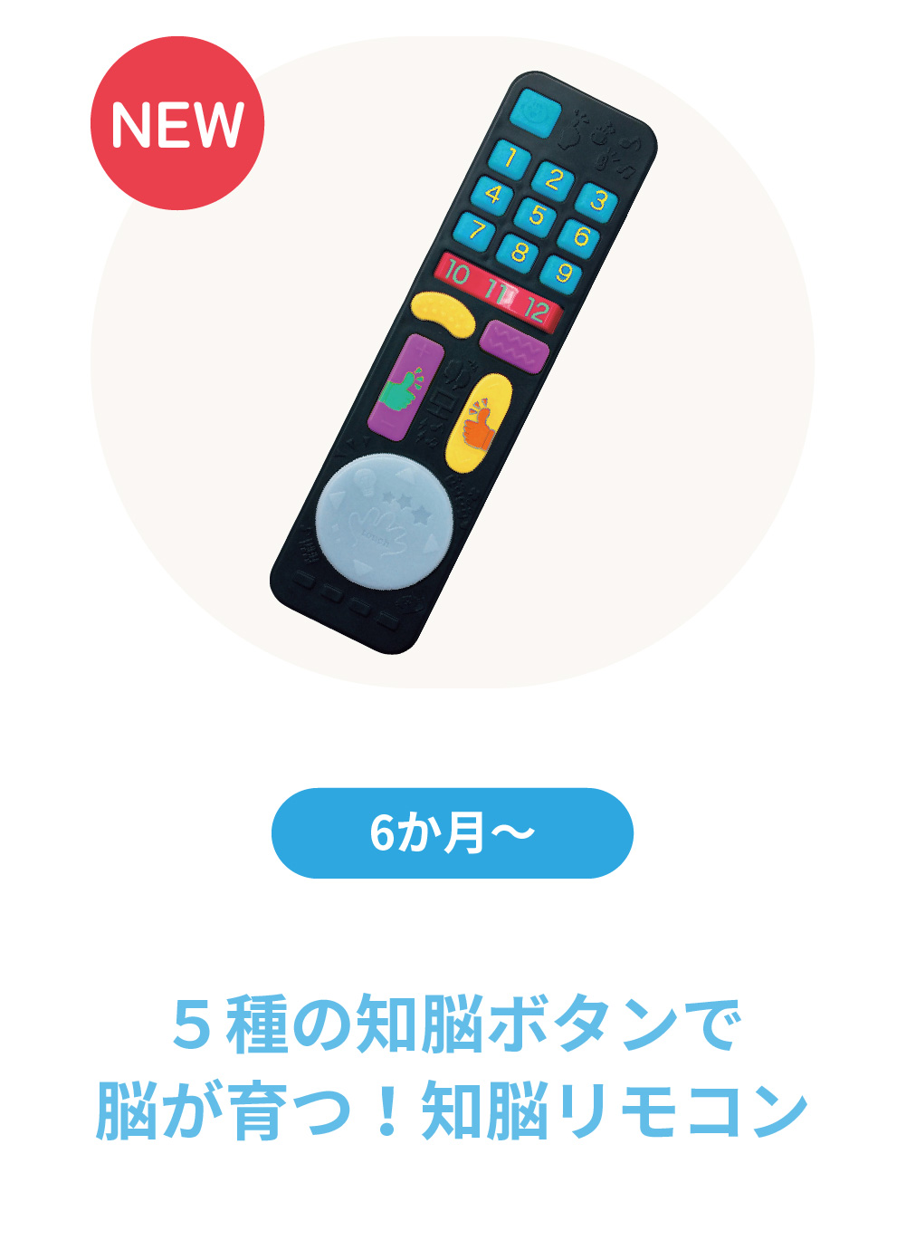 5種の知脳ボタンで脳が育つ！知脳リモコン
