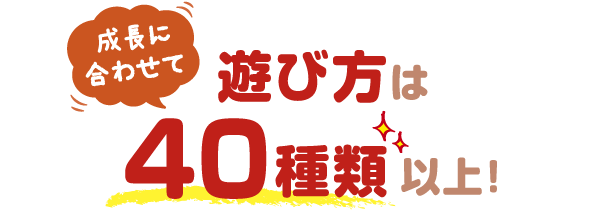 成長に合わせて遊び方は４０種類以上！